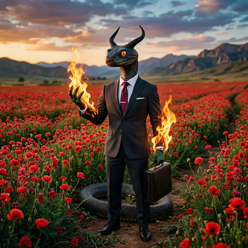 One-Eyed Snake in Professional Business Suit | Fantasy Creature