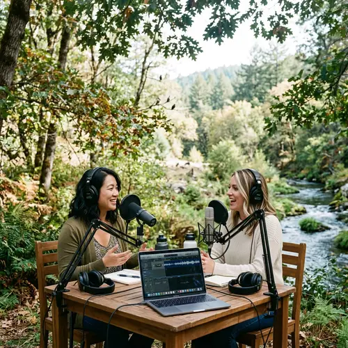 Serene Nature Podcast with Diverse Women in Conversation