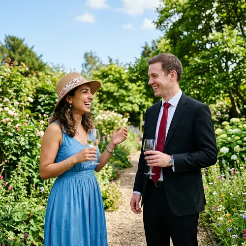 Joyful Conversation Under Clear Skies | 2 Personas
