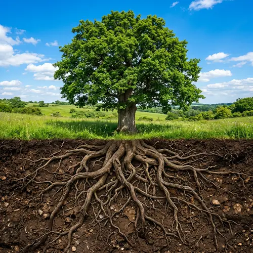 Stunning Tree and Root System in Hyper-Realistic Art