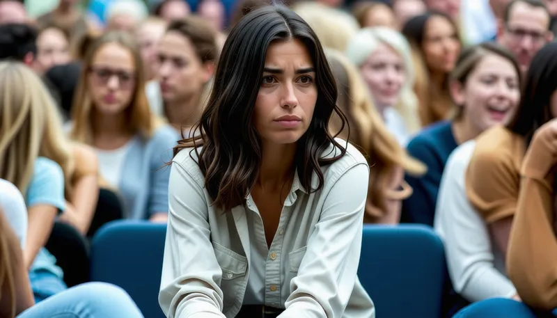 Lonely Introvert Woman in Crowd | Emotional Portraits Lonely Introvert Woman in Crowd | Emotional Portraits
