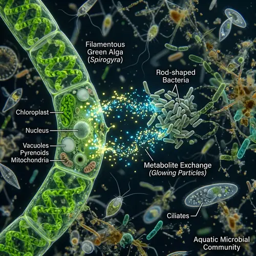 Algal Cell and Bacteria Exchange Micromolecule Metabolites