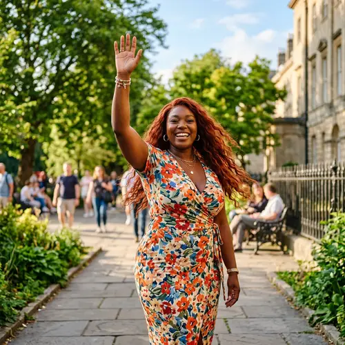 Stunning Curvy Black Woman with Red Wavy Hair