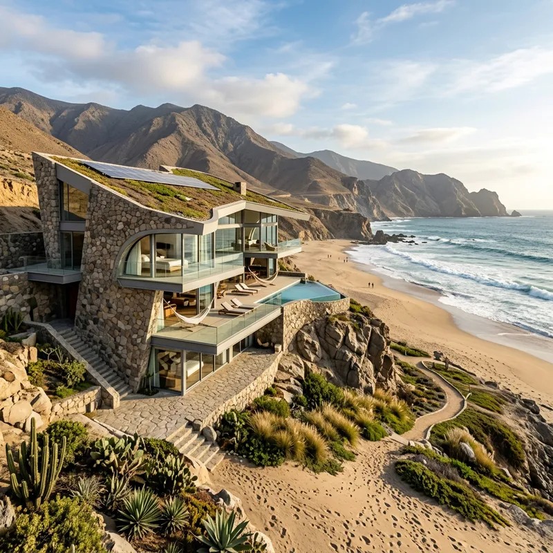 Futuristic Stone House near the Beach in Peru