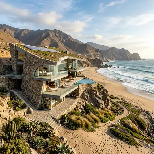 Futuristic Stone House near the Beach in Peru