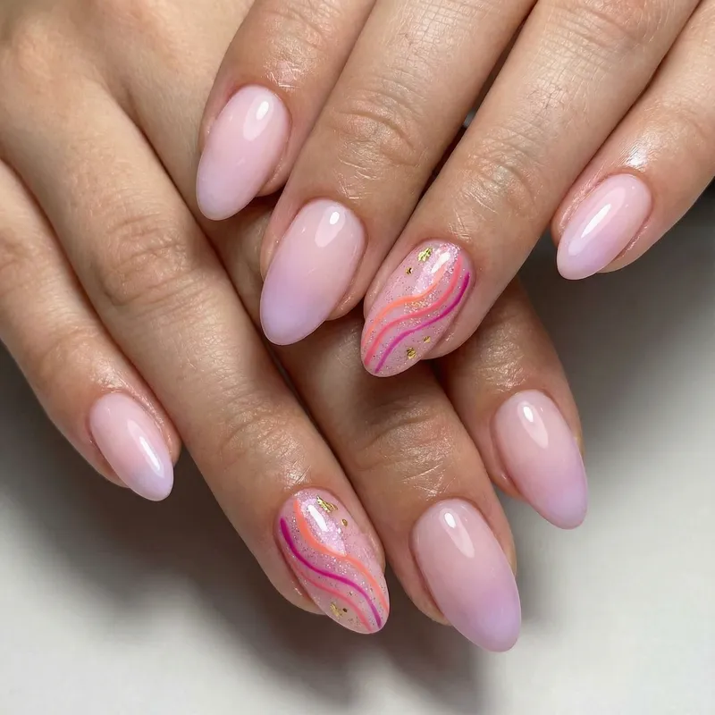 Elegant Almond-Shaped Nails with Subtle Colors
