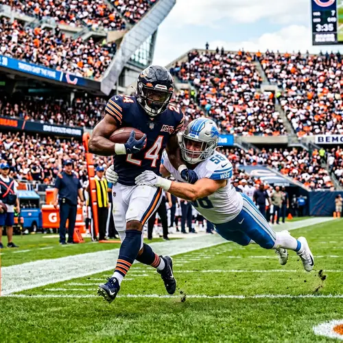 Epic Action Shot of American Football Players