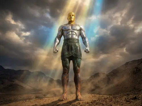 Colossal Statue: Gold, Silver, Bronze, Iron & Clay