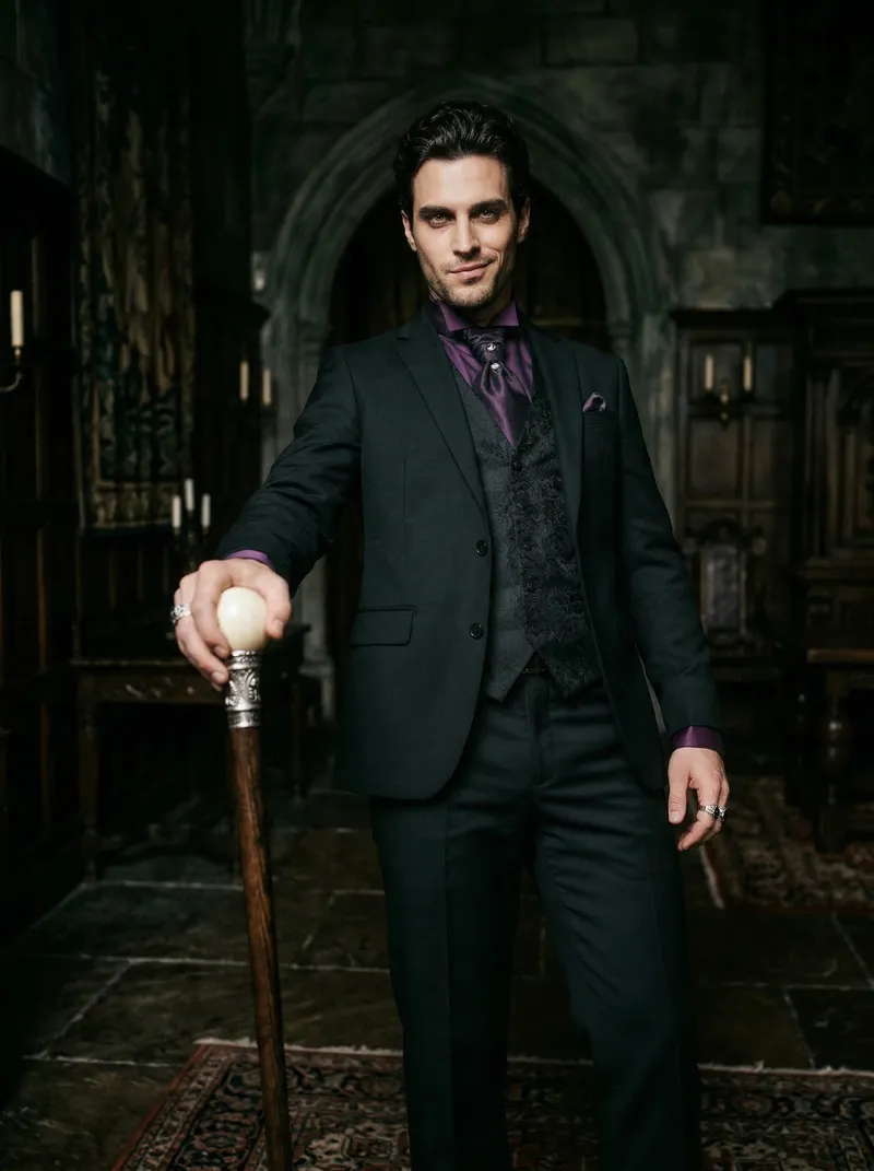 Gothic Elegance: Captivating Portrait of a Gentleman