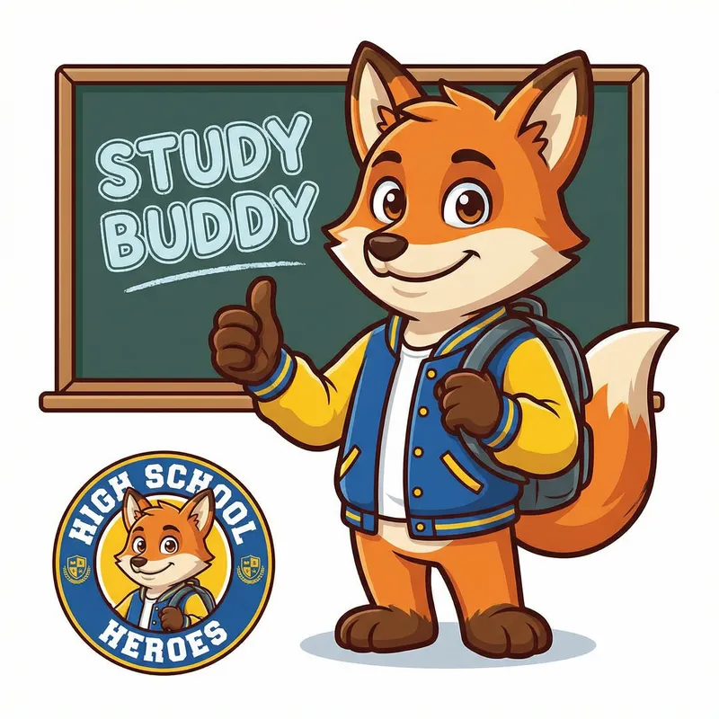 Engaging Cartoon Mascot for High School Branding