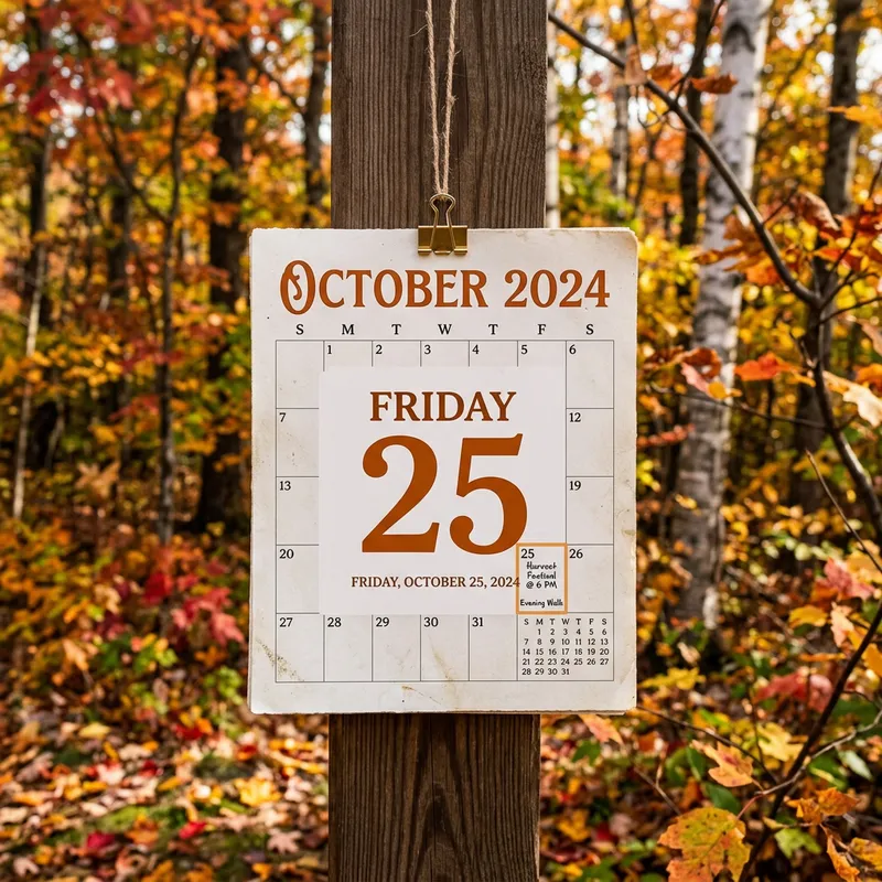 October 25 Date with Autumn Foliage Background October 25 Date with Autumn Foliage Background