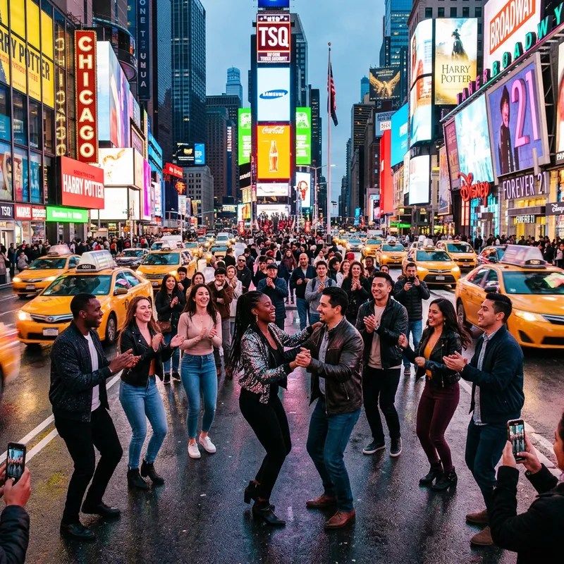 Dancing in Times Square: A New York Evening Experience