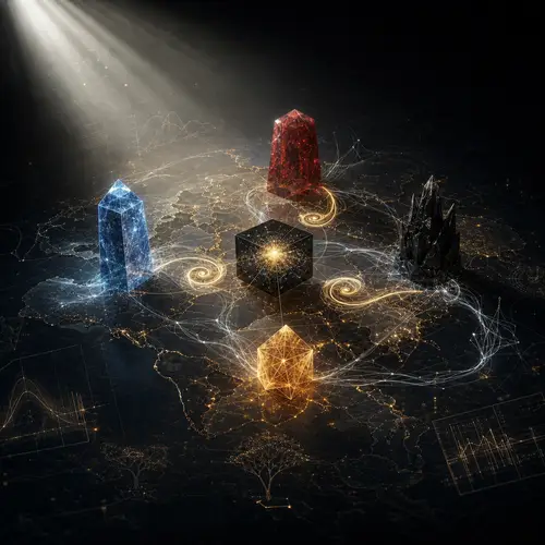 Futuristic Geopolitical Chessboard Illustration