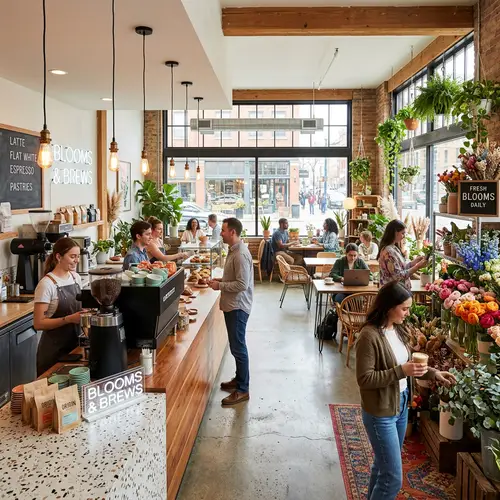 Brew & Bloom: A Café with Floral Artistry