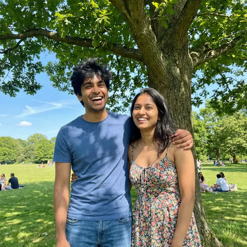 Happy South Asian Couple in Love | Romantic Park Enchantment