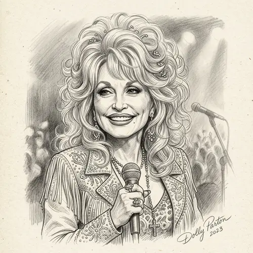 Dolly Parton Pencil Drawing Art