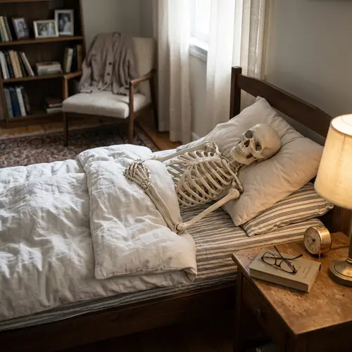 Skeleton in Bed: A Haunting Image