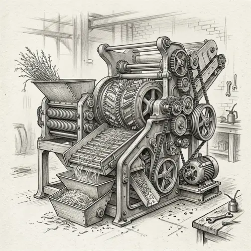 Detailed Hemp Decorticator Drawing