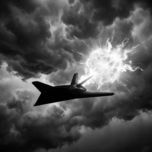 Ethereal Energy Burst Against Dramatic Sky