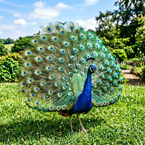 Majestic Peacock Displaying Its Vibrant Feathers