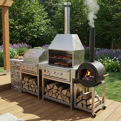 Firewood BBQ Grills & Smokers | Integrated Fire Pits