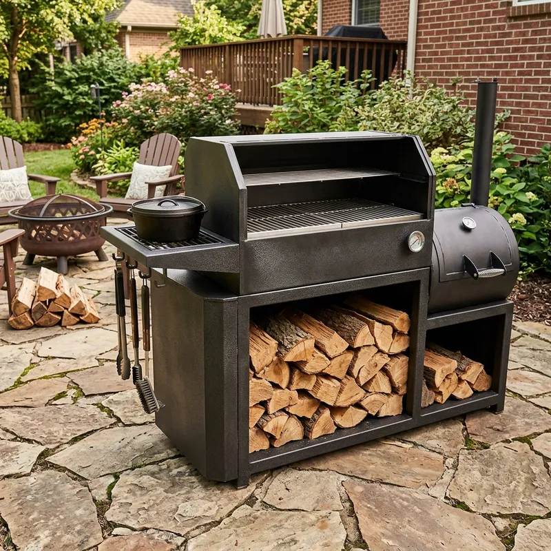 Firewood BBQ Grills & Smokers | Integrated Fire Pits