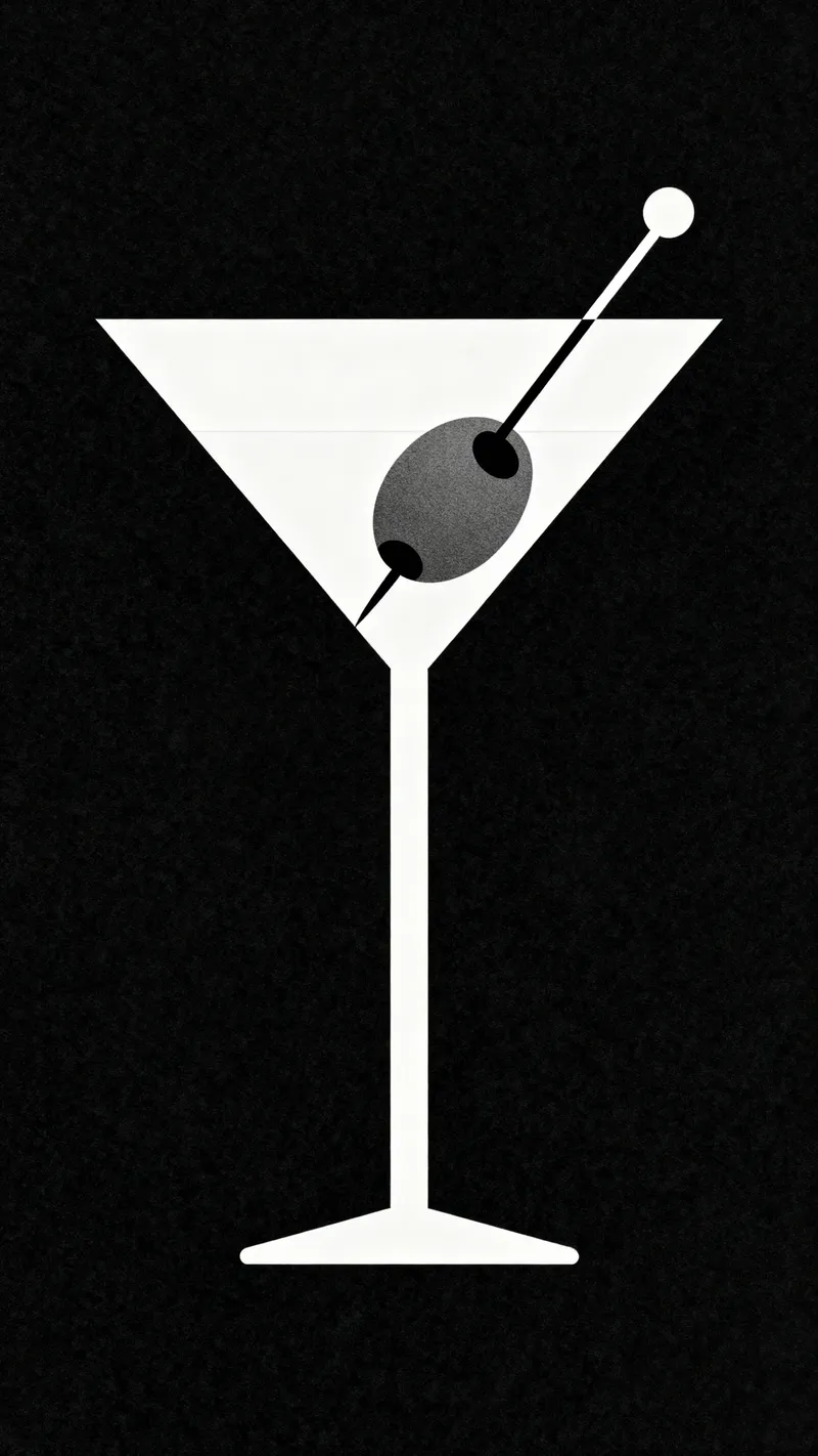 Minimalistic Martini Illustration Art