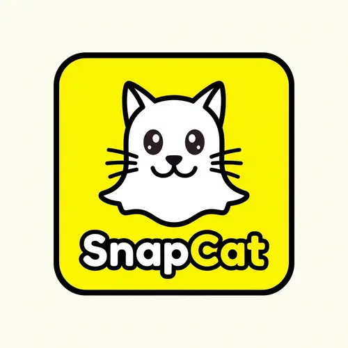 SnapCat Logo: Fun & Playful Cat Design Inspired by Snapchat