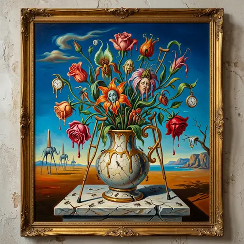 Surreal Large Flower Bouquet in Dali Style