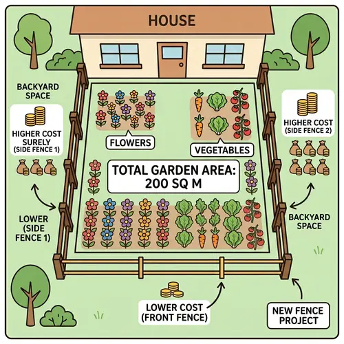 Designing Rectangular Garden Against House Area 200sqm