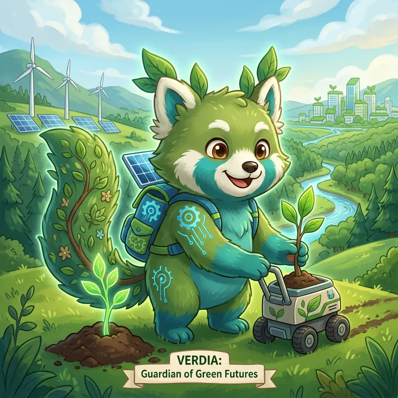 Cute Mascot for Sustainability & Green Technology