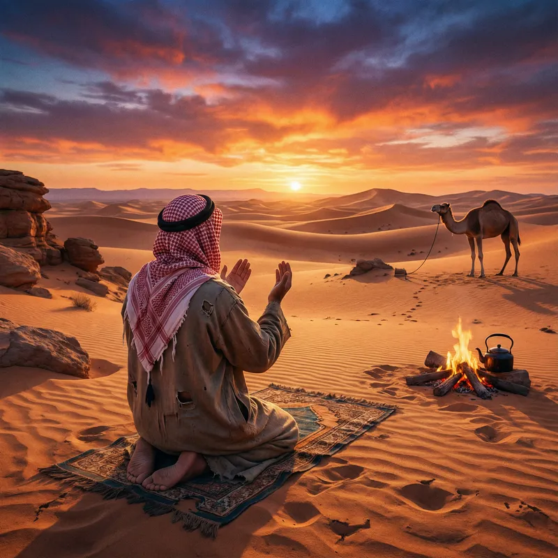 Man Making Dua in Solitude