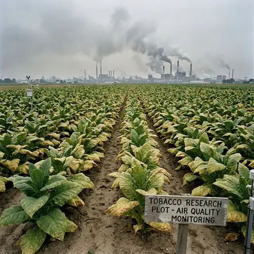 Tobacco Plants Changing Color Due to Ozone Pollution