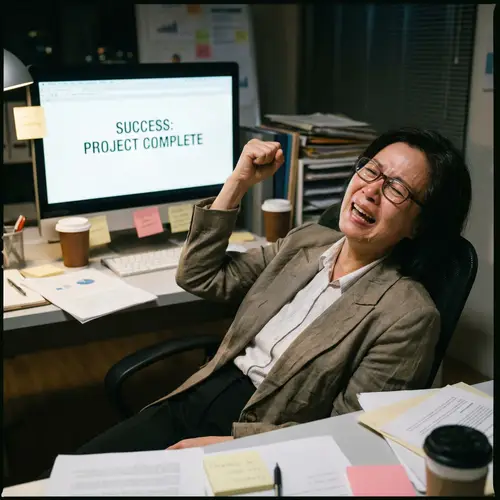 Empowering Success: Triumph of a Middle-Aged Asian Professional