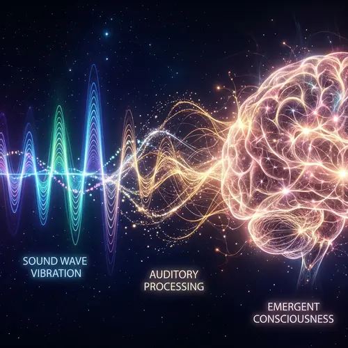 Sound Wave Evolving into Consciousness - Illustration