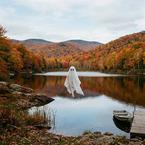 Enchanting Ghost Floating Above Picturesque Lake