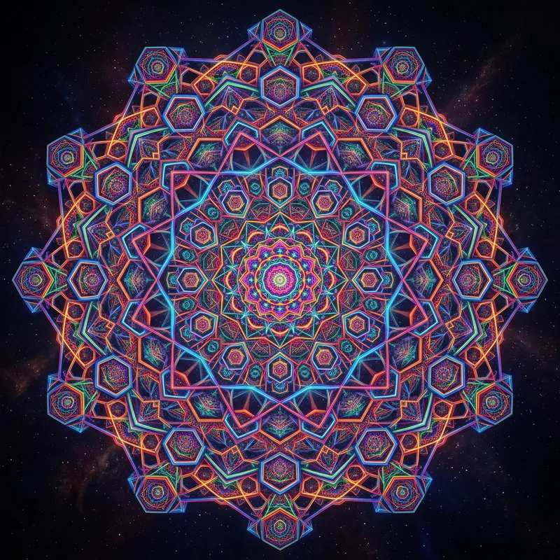 Vibrant Geometric Fractal Design