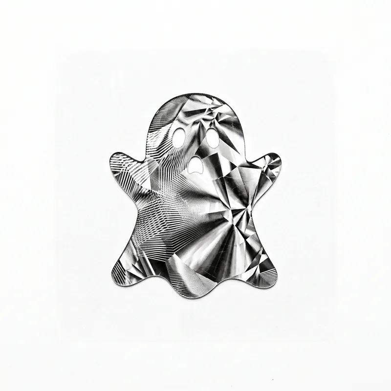 Black & White Ghost Stencil | Clear Holographic Interior Black & White Ghost Stencil | Clear Holographic Interior