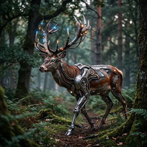 Futuristic Machine-Deer Fusion | Intriguing Hybrid Art