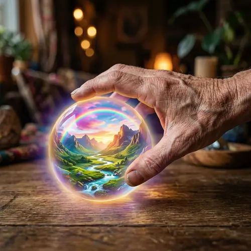 Dream Landscape Product in Hand: Surreal Image Capture