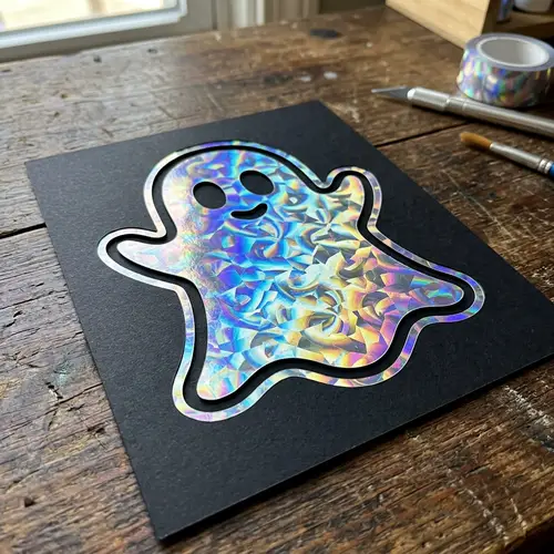 Black & White Holographic Ghost Stencil for Unique Designs