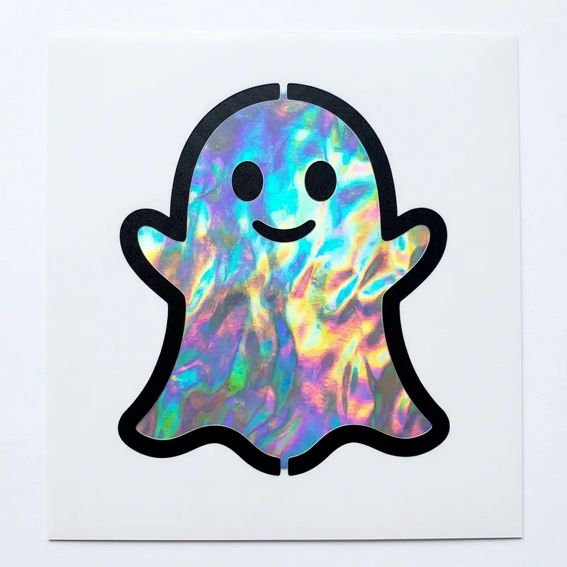 Intriguing Black and White Ghost Stencil with Holographic Interior