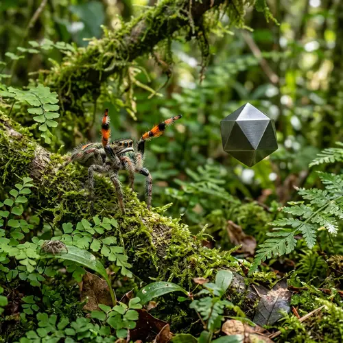 Detailed Image of Jumping Spider Mating Dance in Forest