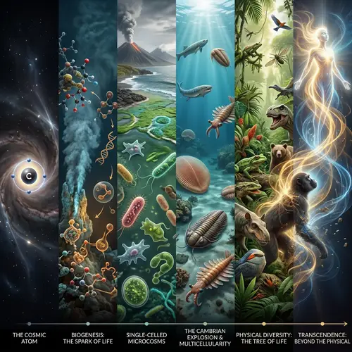 Evolution of Life: From Single Atom to Spirit