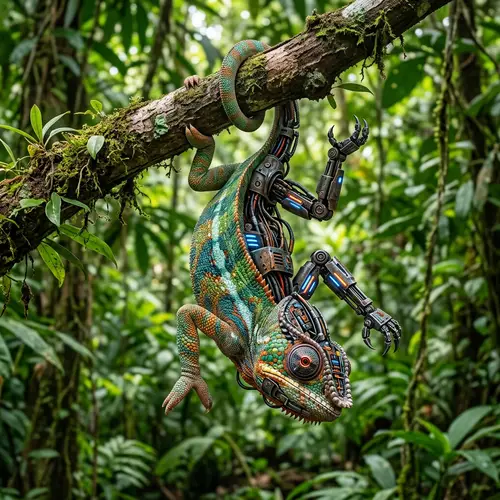 Half Cyborg Half Chameleon Hybrid on Realistic Branch