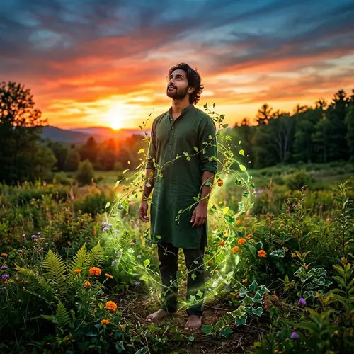 Spirit of Earth: South Asian Male Gazing at the Sunset Sky