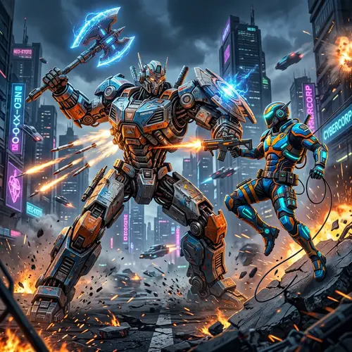 Realistic Transformer vs Futuristic Power Ranger Battle