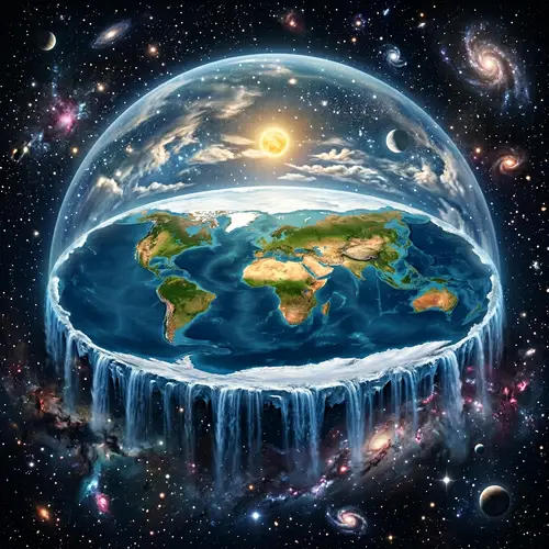 Realistic Flat Earth Concept - Artistic Interpretation