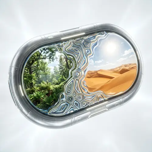 Mesmerizing Geometric Liquid Pattern in Metal Oblong Object