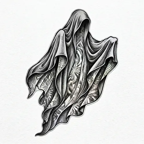 Ghost Stencil Illustration with Holographic Detail